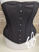 Load image into Gallery viewer, Black cotton riding corset