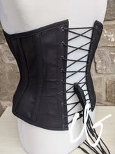 Load image into Gallery viewer, Black cotton riding corset