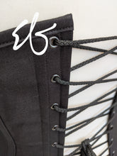Load image into Gallery viewer, Black cotton riding corset