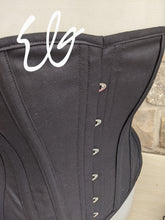 Load image into Gallery viewer, Black cotton riding corset