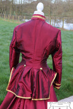 Load image into Gallery viewer, SALE Burgundy and Gold Military inspired