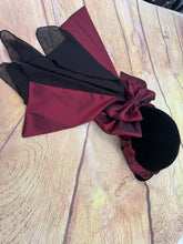 Load image into Gallery viewer, Burgundy taffeta  on an elasticated band.
