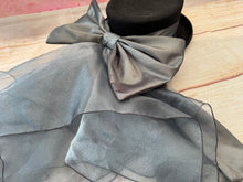 Load image into Gallery viewer, Silver taffeta hat band
