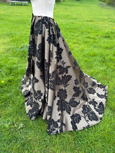 Black and gold jacquard skirt