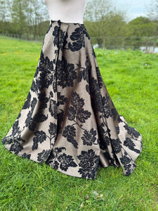 Black and gold jacquard skirt
