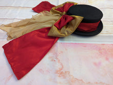 Load image into Gallery viewer, Red and gold hat band and bow
