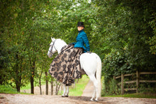 Load image into Gallery viewer, Teal Jacket with Gold Jacquard skirt astride or sidesaddle
