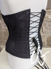Load image into Gallery viewer, Black cotton riding corset
