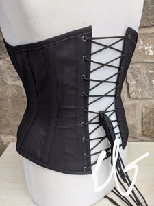 Black cotton riding corset
