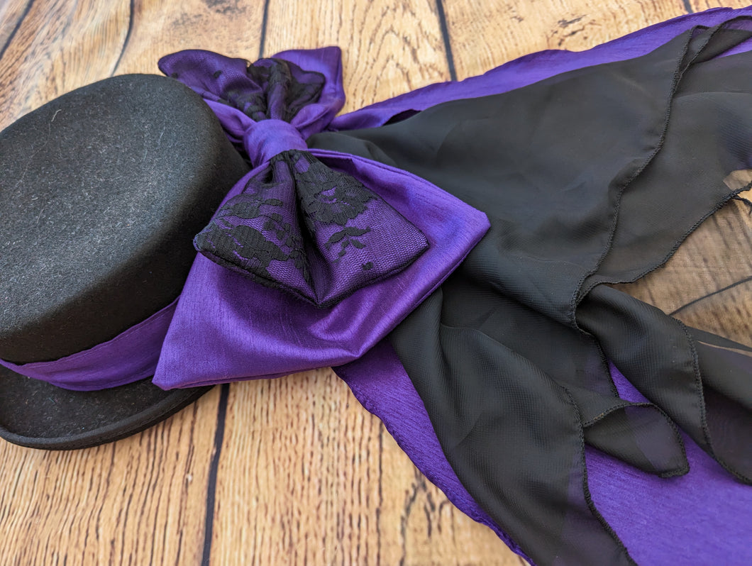 Deep purple with black lace