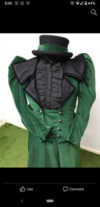 Green velvet side saddle habit