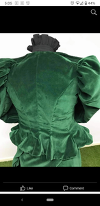 Green velvet side saddle habit
