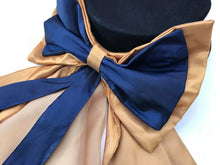 Load image into Gallery viewer, Gold and Navy hat bow with drape
