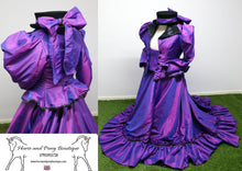 Load image into Gallery viewer, SOLD  Purple taffeta Victorian ripple jacket and skirt concours costume
