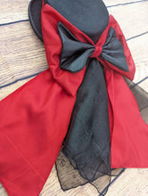 Load image into Gallery viewer, Red and black hat band and bow
